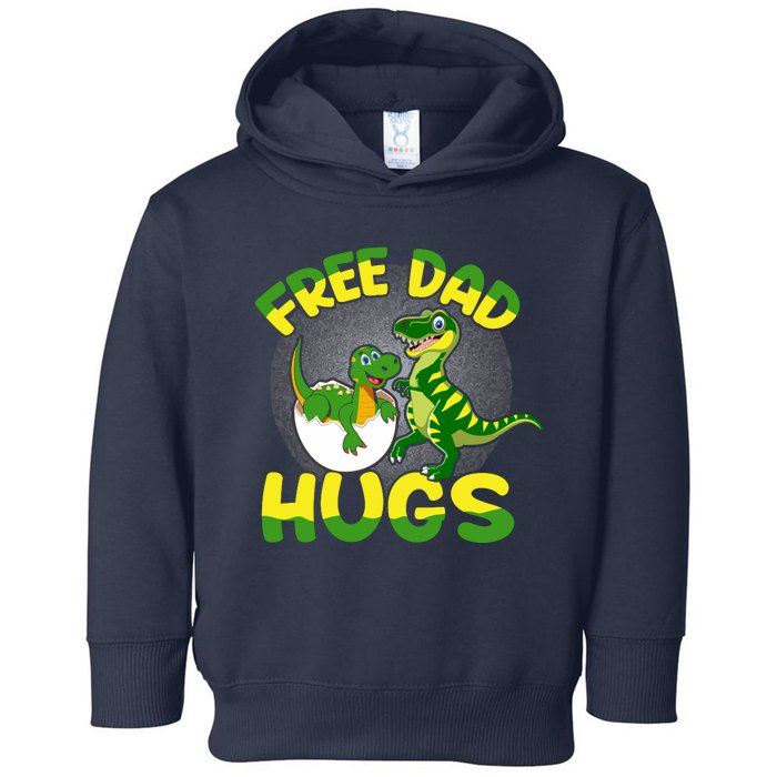 Free Dad Hugs Funny Dinosaurs Sketch Toddler Hoodie