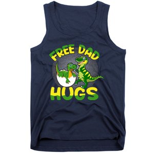 Free Dad Hugs Funny Dinosaurs Sketch Tank Top