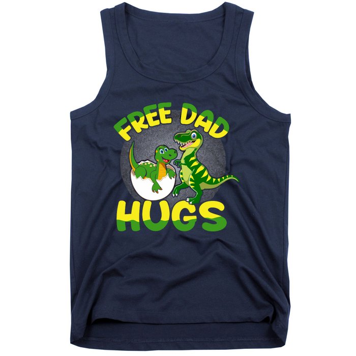 Free Dad Hugs Funny Dinosaurs Sketch Tank Top