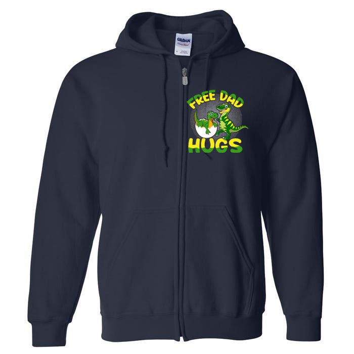 Free Dad Hugs Funny Dinosaurs Sketch Full Zip Hoodie