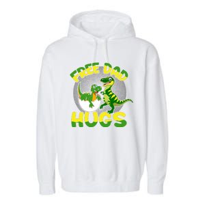 Free Dad Hugs Funny Dinosaurs Sketch Garment-Dyed Fleece Hoodie