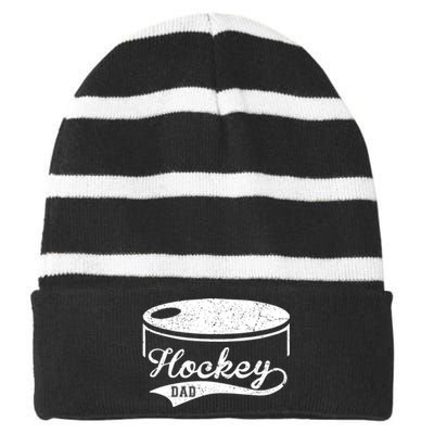 Father's Day Hockey Dad Favorite Player Gift Hockey Dad Striped Beanie with Solid Band