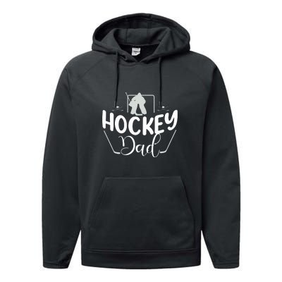 Father's Day Hockey Dad Funny Gift Hockey Dad Performance Fleece Hoodie