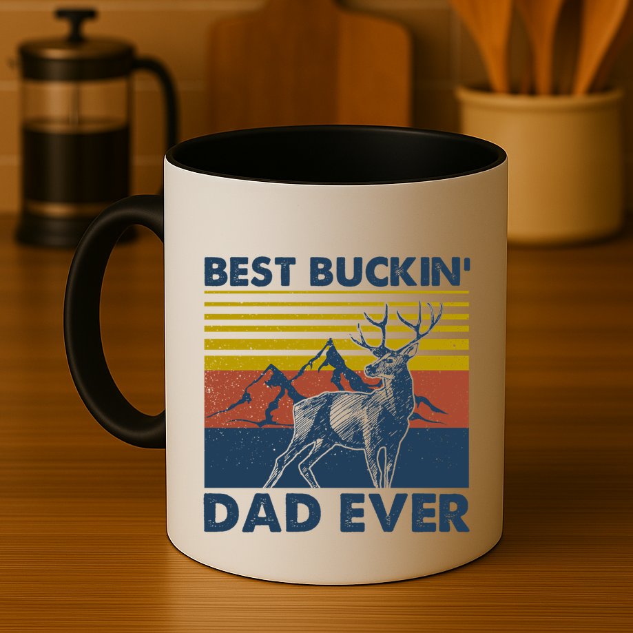 Fathers Day Hunting Gift Hunter Daddy Best Buckin Dad Ever Gift Mug