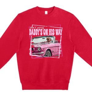 Funny DaddyS Home Trump Pink 2024 Take America Back 2024 Premium Crewneck Sweatshirt