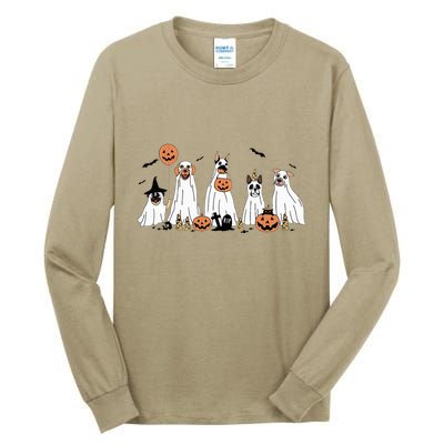 Funny Dog Halloween Trick Or Treat Boo Ghost Pumpkin Dogs Tall Long Sleeve T-Shirt