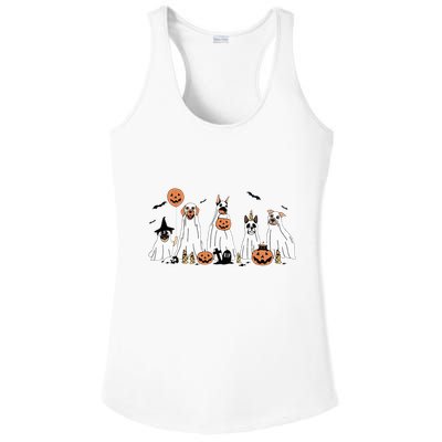 Funny Dog Halloween Trick Or Treat Boo Ghost Pumpkin Dogs Ladies PosiCharge Competitor Racerback Tank