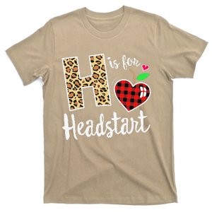 First Day Headstart Leopard Plaid Back School Teacher T-Shirt