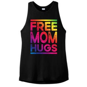 Free Dad Hugs Lgbt Supports Happy Pride Month Fathers Day Gift Ladies PosiCharge Tri-Blend Wicking Tank