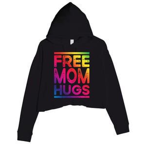 Free Dad Hugs Lgbt Supports Happy Pride Month Fathers Day Gift Crop Fleece Hoodie