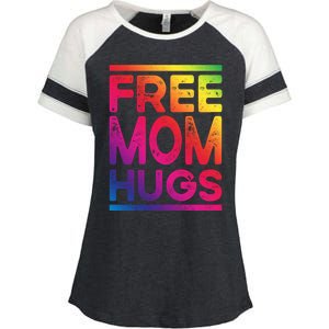 Free Dad Hugs Lgbt Supports Happy Pride Month Fathers Day Gift Enza Ladies Jersey Colorblock Tee