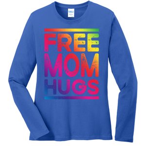 Free Dad Hugs Lgbt Supports Happy Pride Month Fathers Day Gift Ladies Long Sleeve Shirt