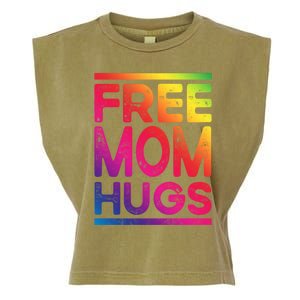 Free Dad Hugs Lgbt Supports Happy Pride Month Fathers Day Gift Garment-Dyed Women's Muscle Tee