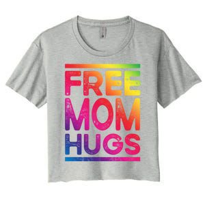 Free Dad Hugs Lgbt Supports Happy Pride Month Fathers Day Gift Women's Crop Top Tee