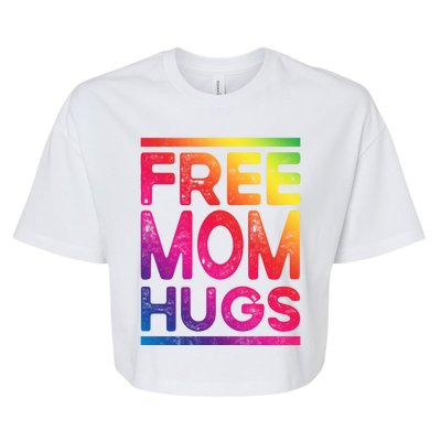 Free Dad Hugs Lgbt Supports Happy Pride Month Fathers Day Gift Bella+Canvas Jersey Crop Tee