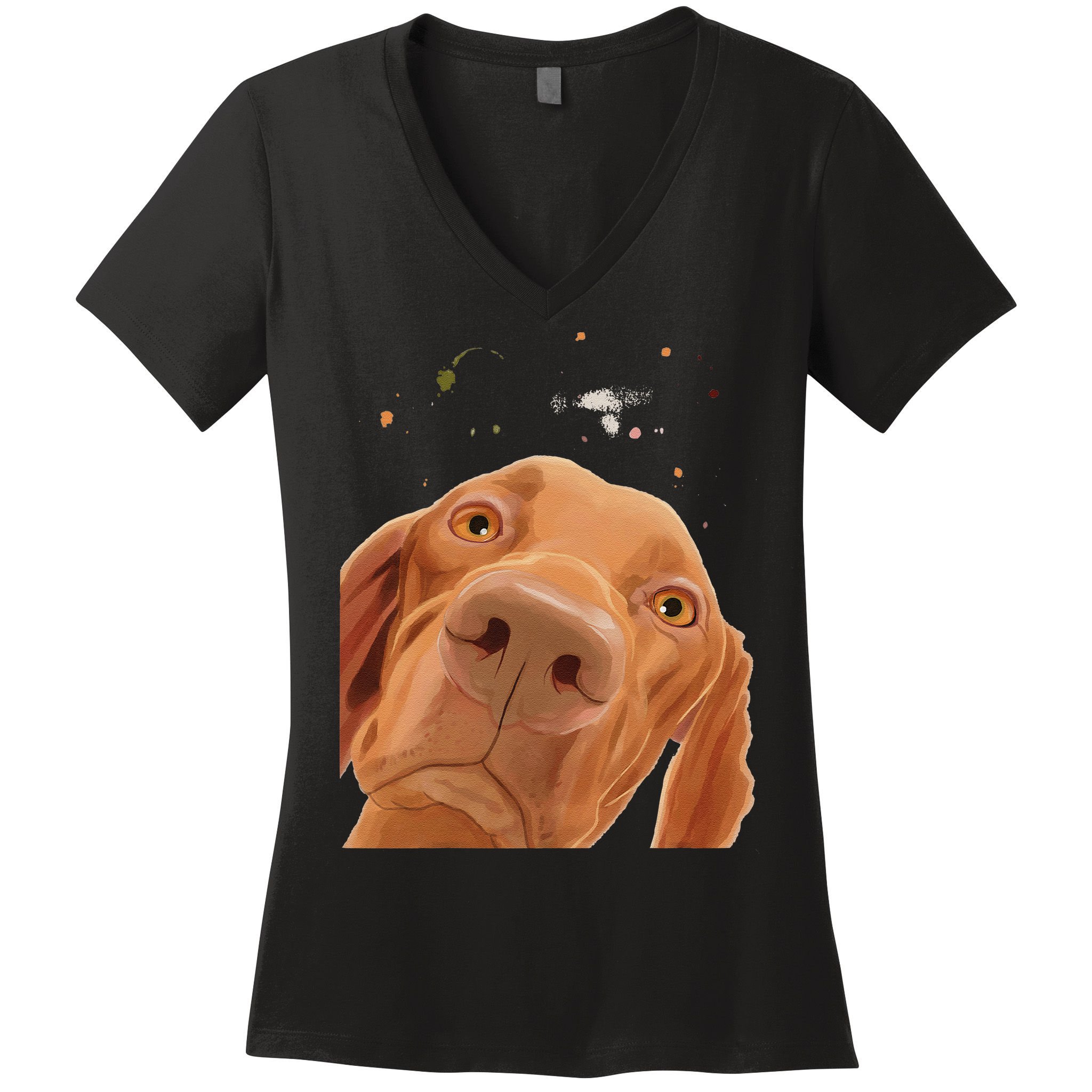 Funny Dog Hungarian Vizsla Women's V-Neck T-Shirt