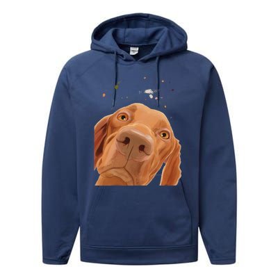 Funny Dog Hungarian Vizsla Performance Fleece Hoodie