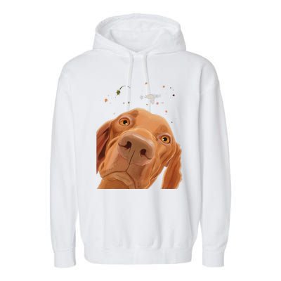 Funny Dog Hungarian Vizsla Garment-Dyed Fleece Hoodie