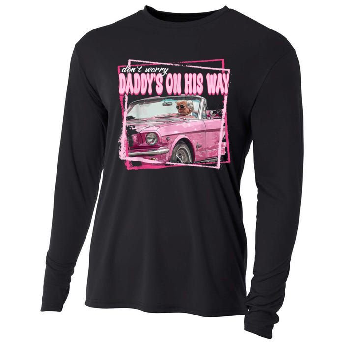 Funny DaddyS Home Trump Pink 2024 Take America Back 2024 Cooling Performance Long Sleeve Crew