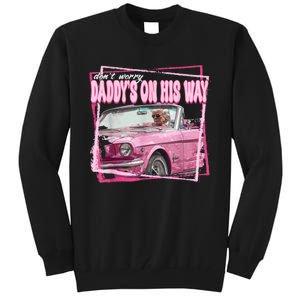 Funny DaddyS Home Trump Pink 2024 Take America Back 2024 Tall Sweatshirt