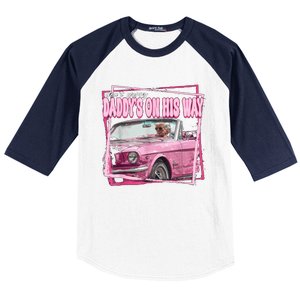 Funny DaddyS Home Trump Pink 2024 Take America Back 2024 Baseball Sleeve Shirt