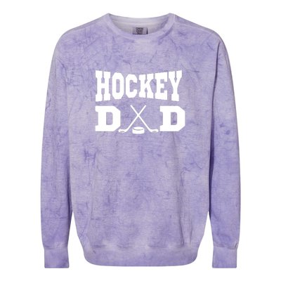 Father's Day Hockey Dad Like Normal Dad But Cooler Gift Funny Colorblast Crewneck Sweatshirt