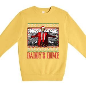 Funny DaddyS Home Trump Ugly Christmas Sweater Xmas Pajamas Premium Crewneck Sweatshirt