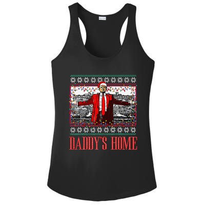 Funny DaddyS Home Trump Ugly Christmas Sweater Xmas Pajamas Ladies PosiCharge Competitor Racerback Tank