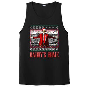 Funny DaddyS Home Trump Ugly Christmas Sweater Xmas Pajamas PosiCharge Competitor Tank