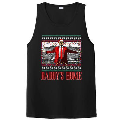 Funny DaddyS Home Trump Ugly Christmas Sweater Xmas Pajamas PosiCharge Competitor Tank