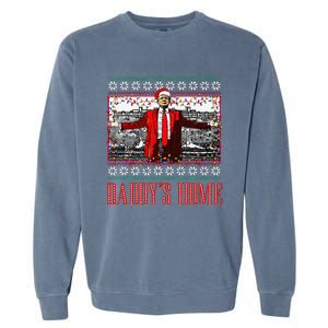 Funny DaddyS Home Trump Ugly Christmas Sweater Xmas Pajamas Garment-Dyed Sweatshirt