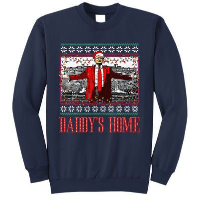 Funny DaddyS Home Trump Ugly Christmas Sweater Xmas Pajamas Sweatshirt