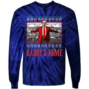 Funny DaddyS Home Trump Ugly Christmas Sweater Xmas Pajamas Tie-Dye Long Sleeve Shirt