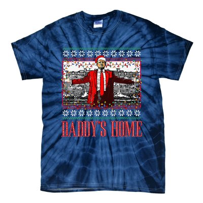 Funny DaddyS Home Trump Ugly Christmas Sweater Xmas Pajamas Tie-Dye T-Shirt