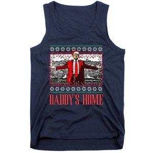 Funny DaddyS Home Trump Ugly Christmas Sweater Xmas Pajamas Tank Top