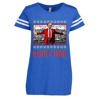 Funny DaddyS Home Trump Ugly Christmas Sweater Xmas Pajamas Enza Ladies Jersey Football T-Shirt