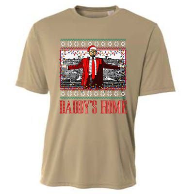 Funny DaddyS Home Trump Ugly Christmas Sweater Xmas Pajamas Cooling Performance Crew T-Shirt