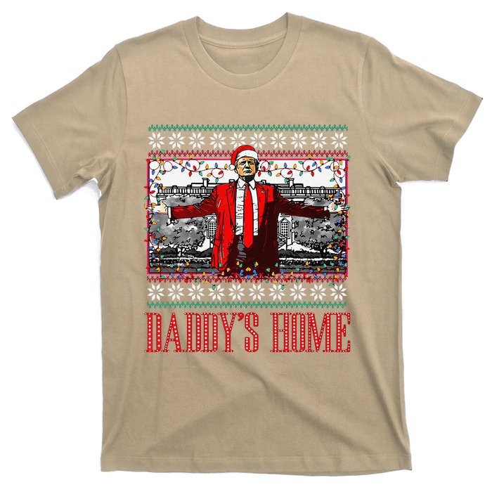 Funny DaddyS Home Trump Ugly Christmas Sweater Xmas Pajamas T-Shirt