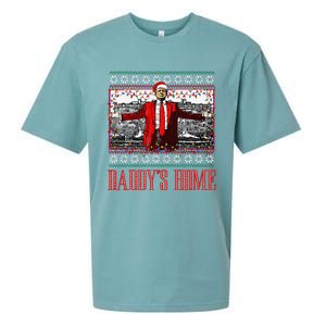 Funny DaddyS Home Trump Ugly Christmas Sweater Xmas Pajamas Sueded Cloud Jersey T-Shirt