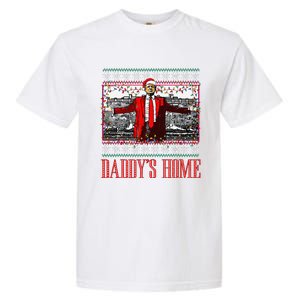 Funny DaddyS Home Trump Ugly Christmas Sweater Xmas Pajamas Garment-Dyed Heavyweight T-Shirt