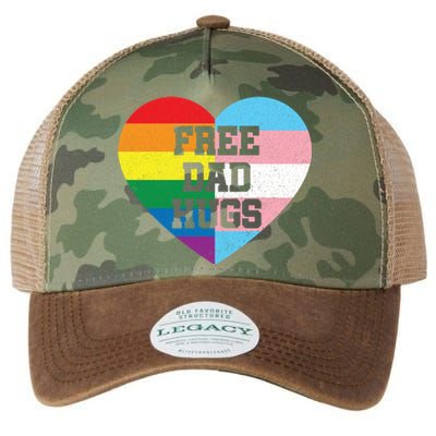 Free Dad Hugs Pride Lgbt Rainbow Flag Family Cool Gift Legacy Tie Dye Trucker Hat