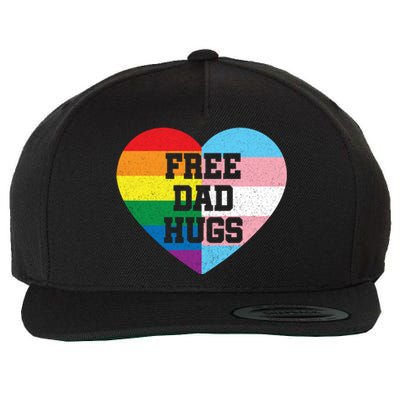 Free Dad Hugs Pride Lgbt Rainbow Flag Family Cool Gift Wool Snapback Cap