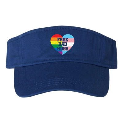 Free Dad Hugs Pride Lgbt Rainbow Flag Family Cool Gift Valucap Bio-Washed Visor