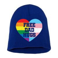 Free Dad Hugs Pride Lgbt Rainbow Flag Family Cool Gift Short Acrylic Beanie