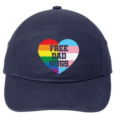 Free Dad Hugs Pride Lgbt Rainbow Flag Family Cool Gift 7-Panel Snapback Hat