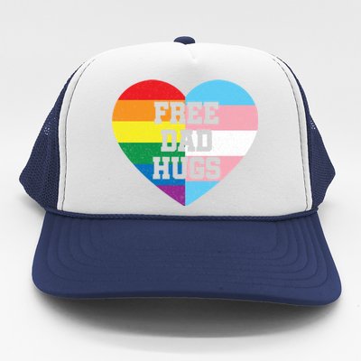 Free Dad Hugs Pride Lgbt Rainbow Flag Family Cool Gift Trucker Hat