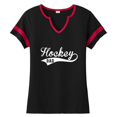 Father's Day Hockey Dad Like Normal Dad But Cooler Gift Hockey Life Ladies Halftime Notch Neck Tee