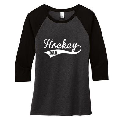 Father's Day Hockey Dad Like Normal Dad But Cooler Gift Hockey Life Women's Tri-Blend 3/4-Sleeve Raglan Shirt