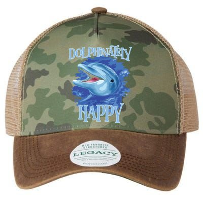 Funny Dolphinately Happy Dolphin Lover Tee Gifts Legacy Tie Dye Trucker Hat