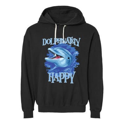 Funny Dolphinately Happy Dolphin Lover Tee Gifts Garment-Dyed Fleece Hoodie